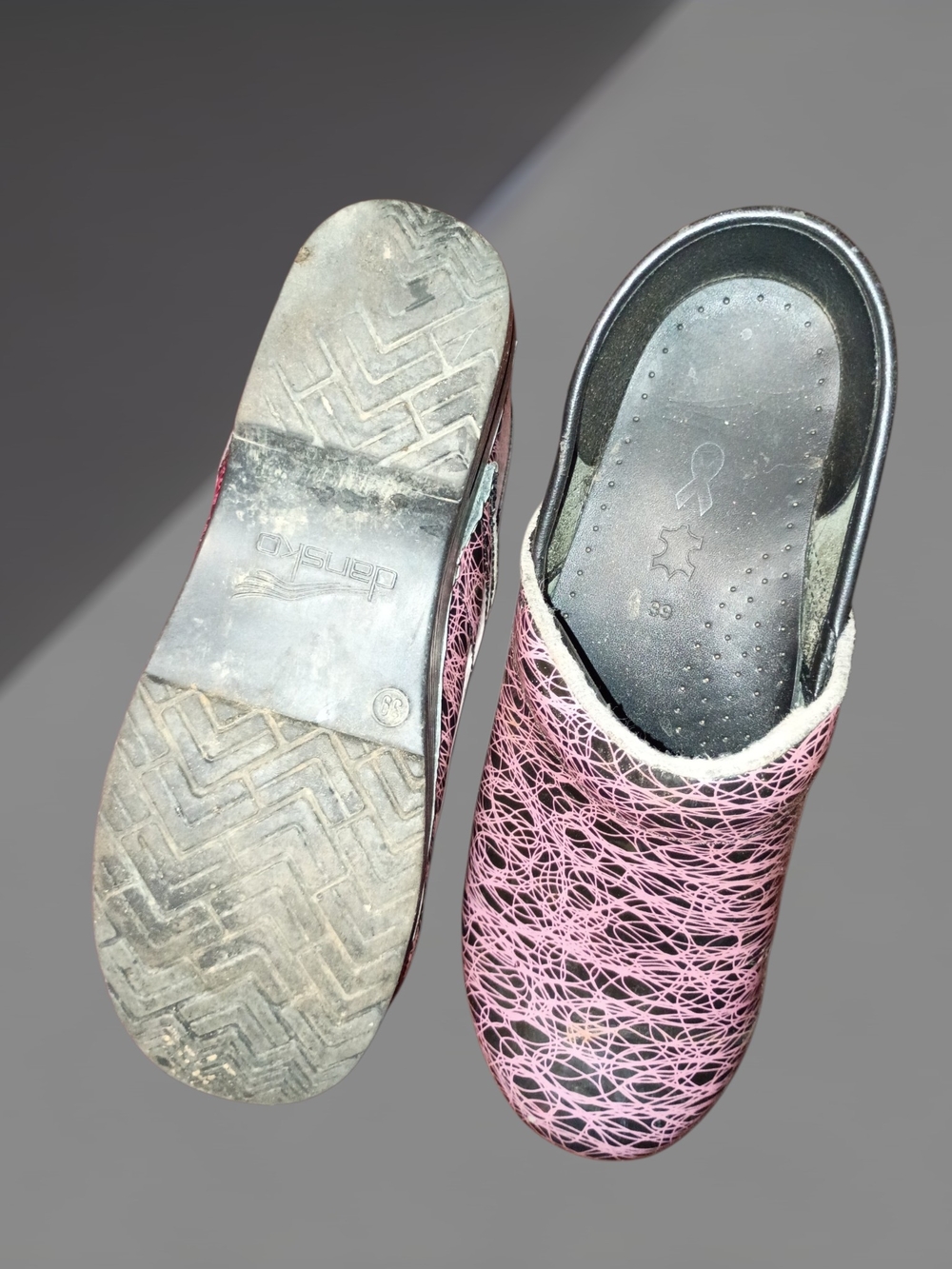 Dansko Pink Patterned Slip-On Clog